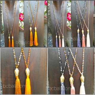 buddha head bronze crystal bead tassels necklace 50 pieces wholesale alot pack